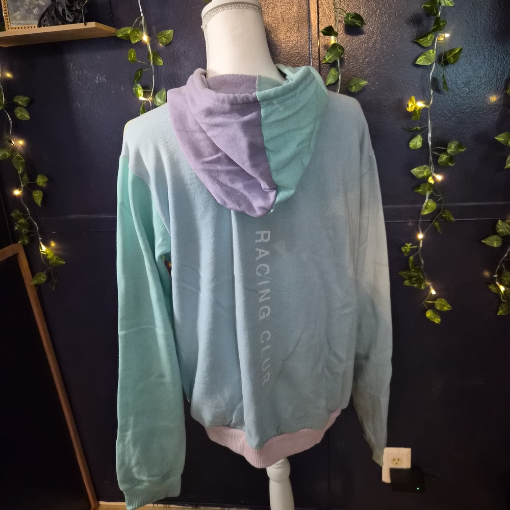Pastel Colorblock Racing Graphic Hoodie - Picture 2 of 3